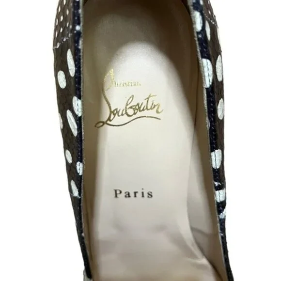 Christian Louboutin Spotter Pumps Watersnake Black White Snake Size 40.5 US 10.5 - Picture 5 of 9